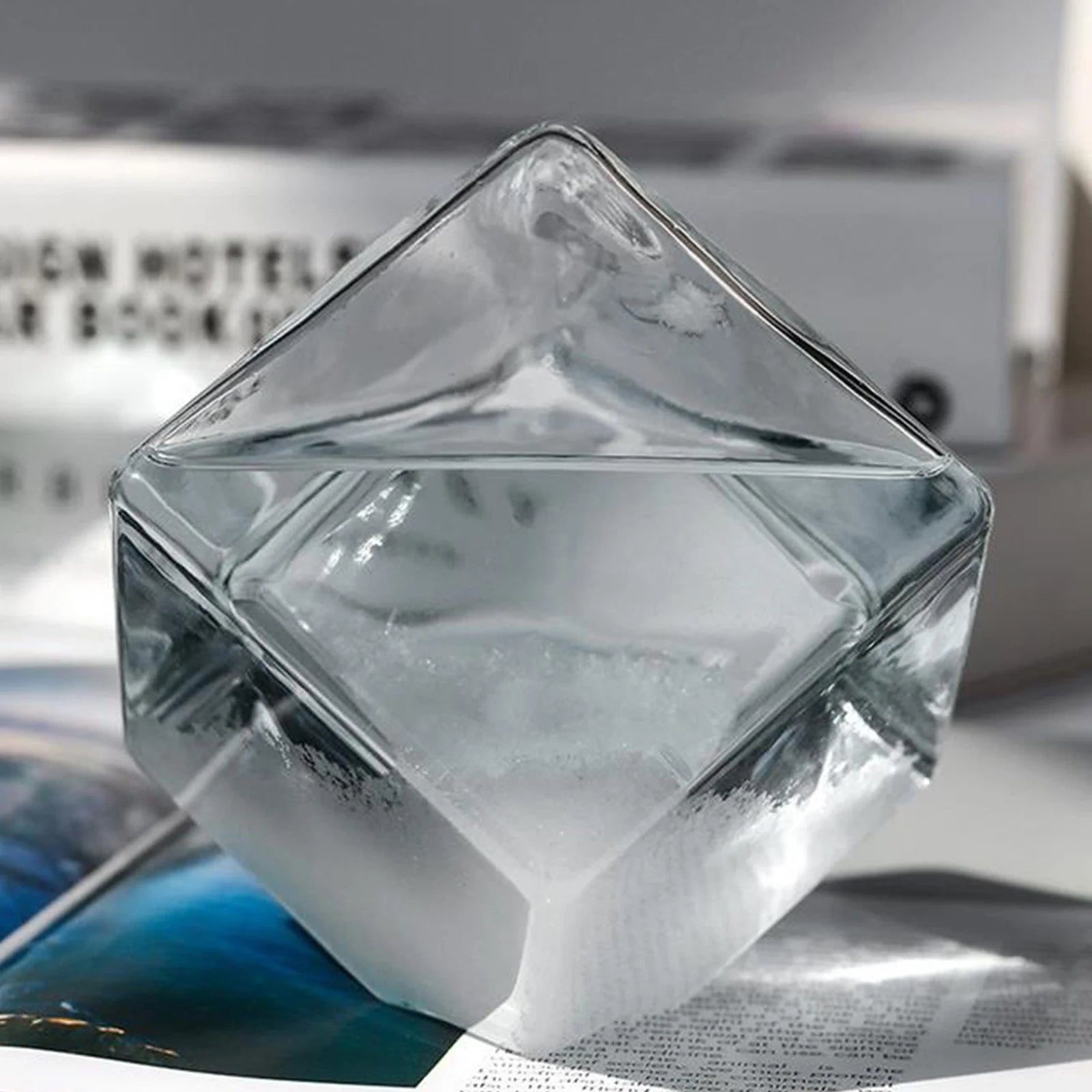 Desktop Droplet Storm Glass Bottle Weather Forecast Predictor with high borosilicate glass and water cube design
