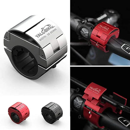 Robust folding bicycle phone holder made of aluminium alloy with shock-absorbing silicone pads for secure and hands-free cycling in the UK