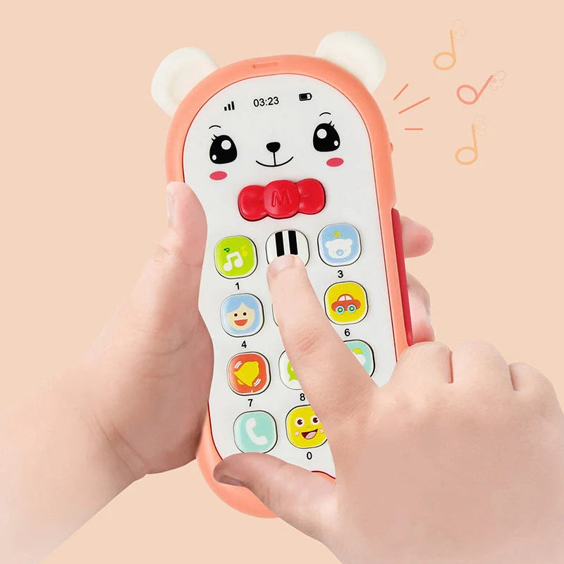 Simulation Bear Music Mobile Phone Educational Toy for infants with cute design and safe features