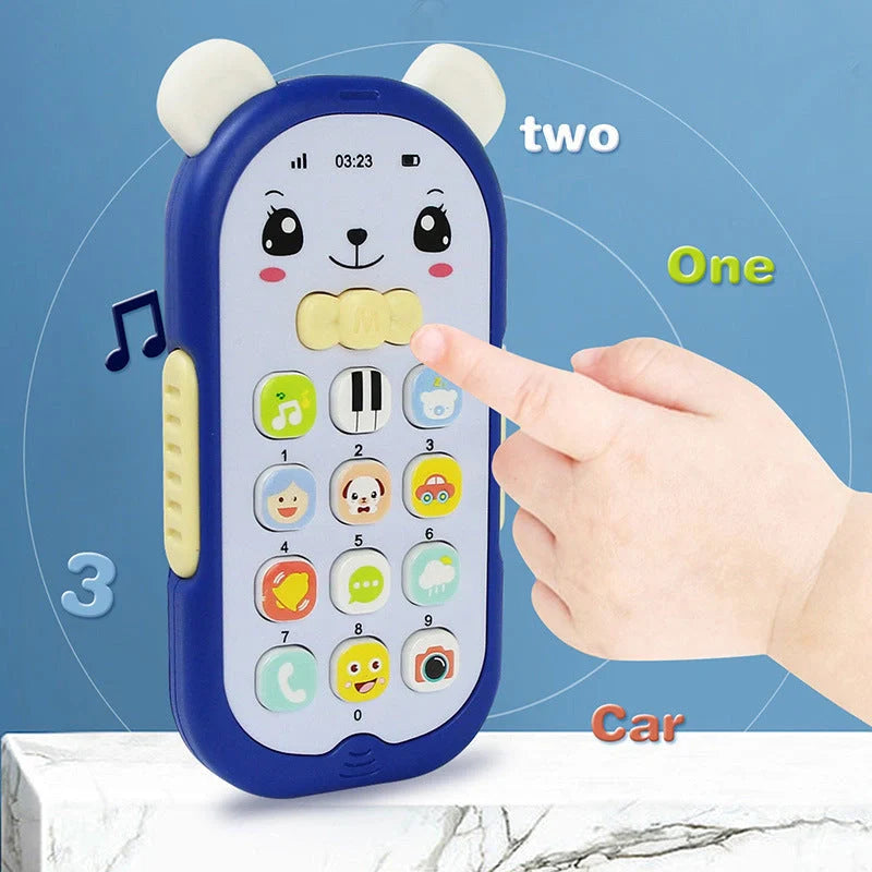 Simulation Bear Music Mobile Phone Educational Toy for infants with cute design and safe features