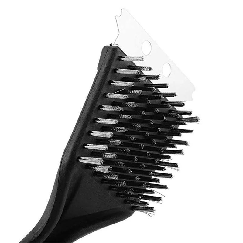 Steel wire BBQ cleaning brush with shovel combo for efficient grill maintenance
