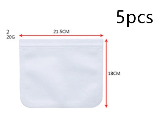 Reusable fresh keeping food storage bags made of durable PEVA material with silica gel and silicone for long-lasting food freshness