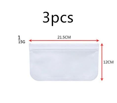 Reusable fresh keeping food storage bags made of durable PEVA material with silica gel and silicone for long-lasting food freshness