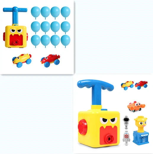Children's air balloon powered car toy with 12 balloons, educational and eco-friendly