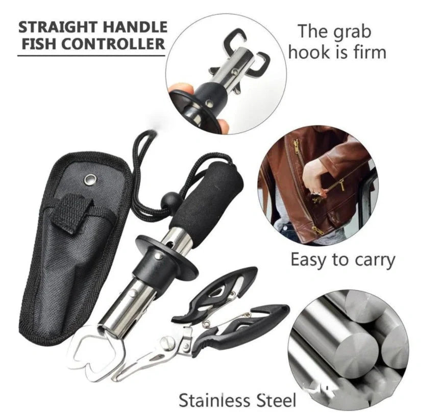 Premium stainless steel fishing pliers with fish lip grip for anglers