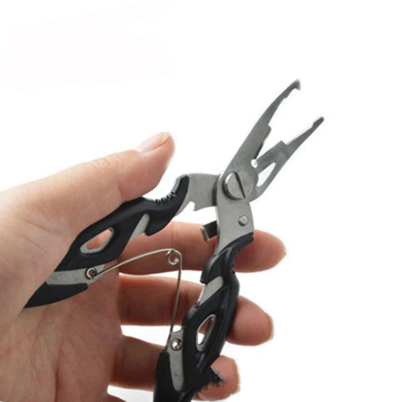 Premium stainless steel fishing pliers with fish lip grip for anglers