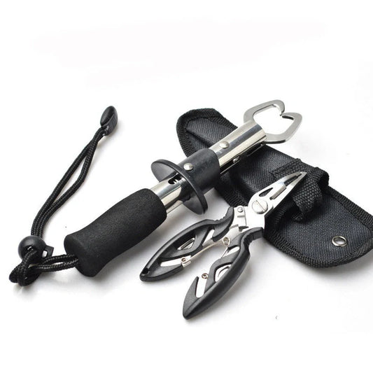 Premium stainless steel fishing pliers with fish lip grip for anglers