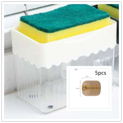 Sleek 2-in-1 soap dispenser and sponge caddy with push-button operation, modern design, and large 380ml capacity