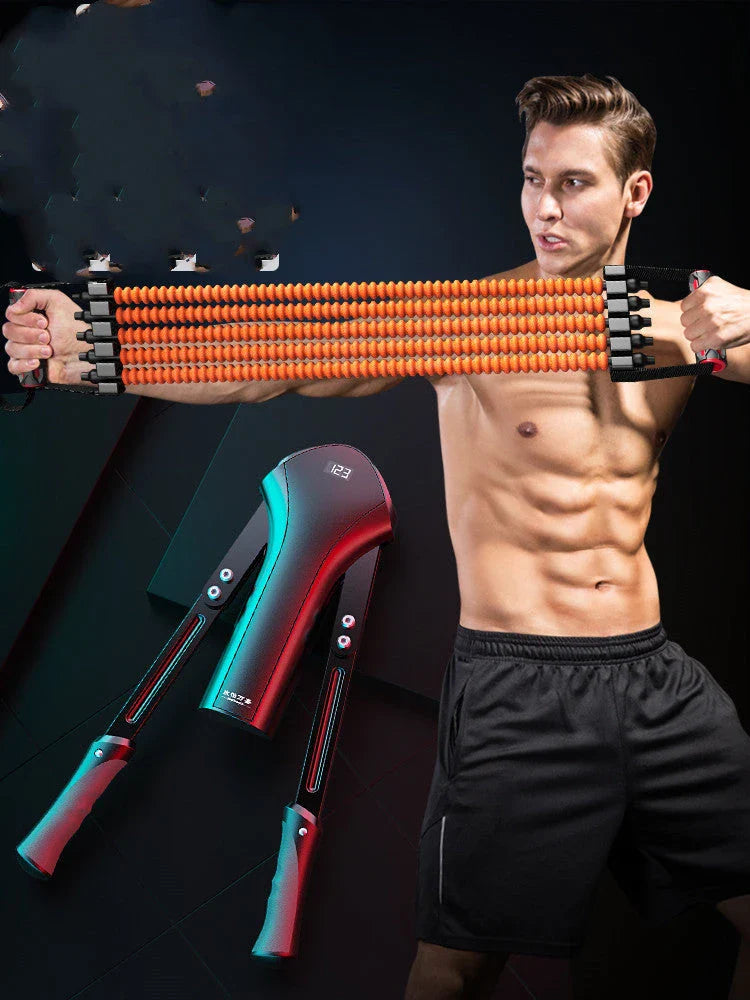 Ergonomic arm strength training device with carbon steel construction and comfortable grip for comprehensive fitness exercises
