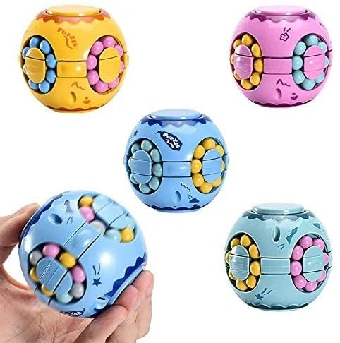 Finger Magic Bean Toy with rotating colourful beads for stress relief and educational play