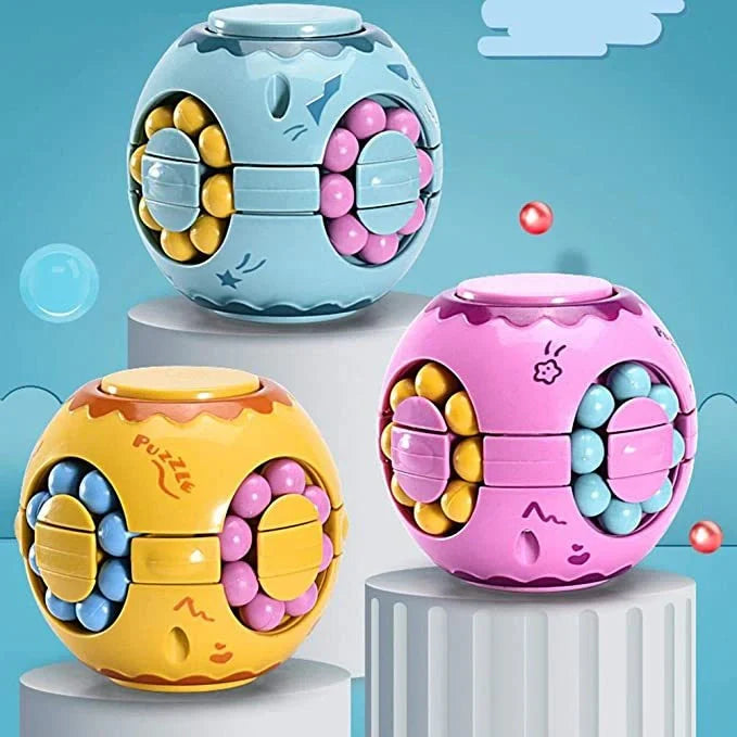 Finger Magic Bean Toy with rotating colourful beads for stress relief and educational play