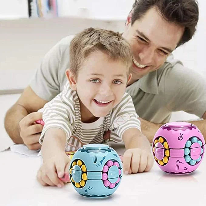 Finger Magic Bean Toy with rotating colourful beads for stress relief and educational play