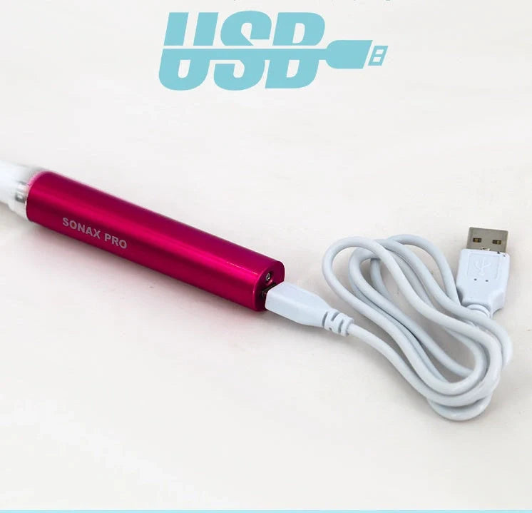 Rose red mini electric hair removal device with USB cable