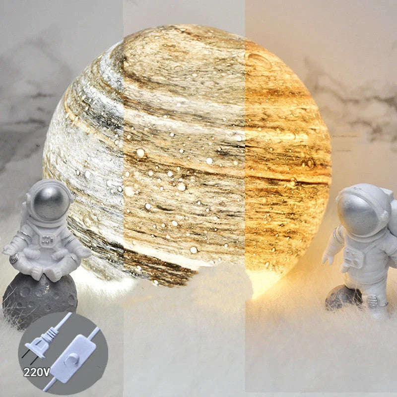 A mesmerising USB-powered night light featuring a captivating wandering earth design and adjustable lighting settings