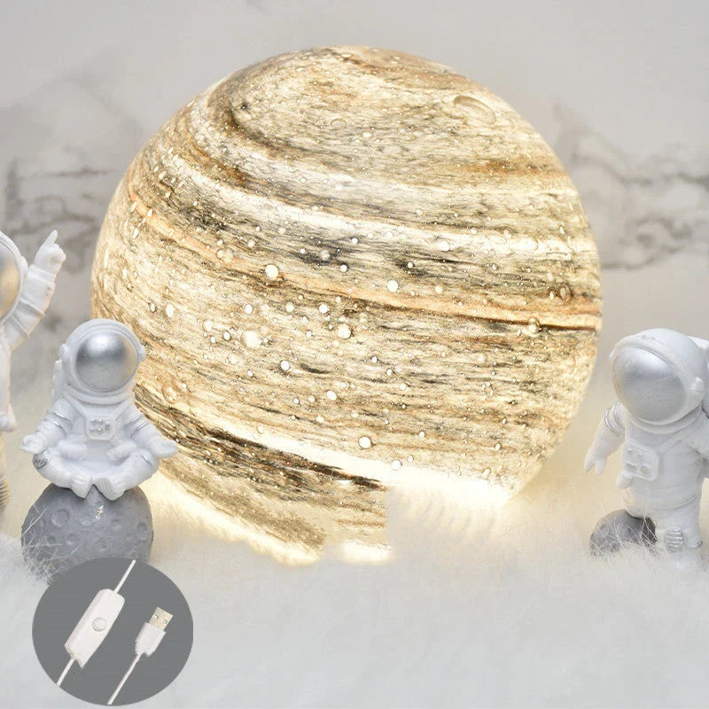 A mesmerising USB-powered night light featuring a captivating wandering earth design and adjustable lighting settings