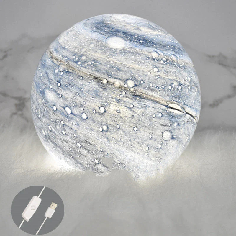 A mesmerising USB-powered night light featuring a captivating wandering earth design and adjustable lighting settings
