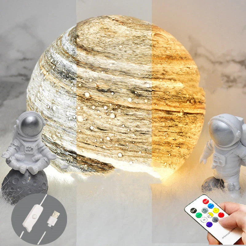 A mesmerising USB-powered night light featuring a captivating wandering earth design and adjustable lighting settings