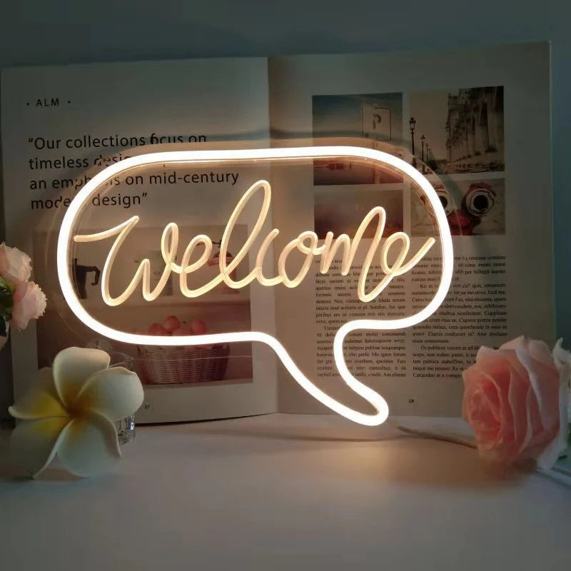 Custom LED neon light decoration with vibrant glow for home and events