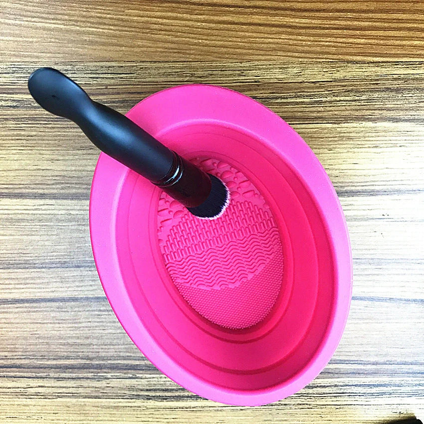 Silicone cosmetic makeup brush cleaning pad board for efficient brush maintenance