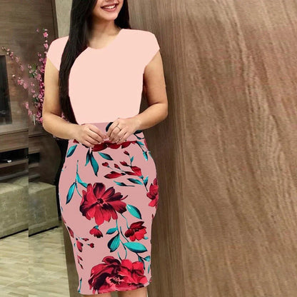 Elegant Printed Office Midi Pencil Dress for Women in various colours and sizes