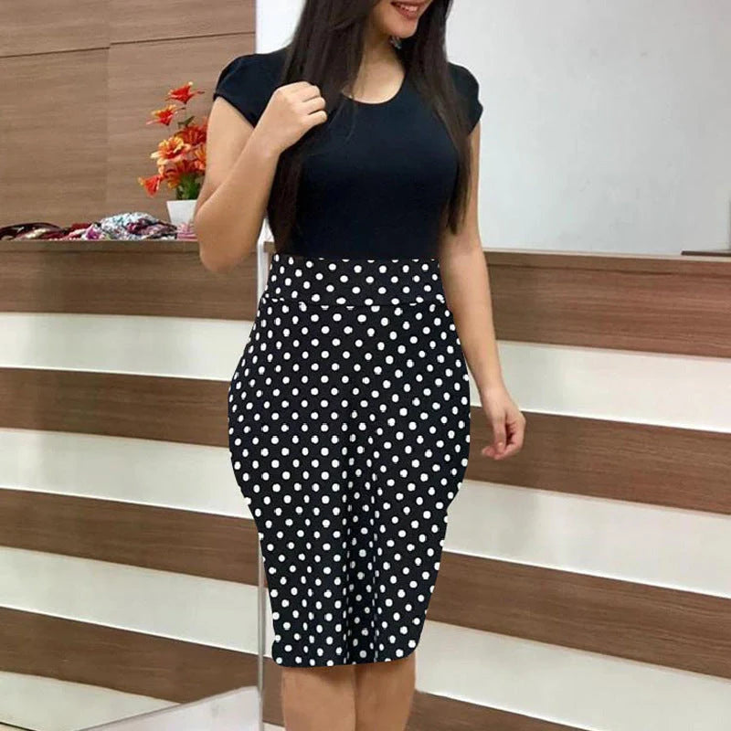 Elegant Printed Office Midi Pencil Dress for Women in various colours and sizes