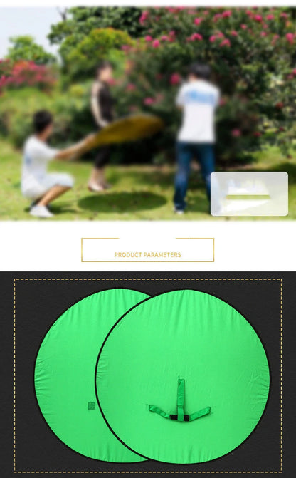 Green screen background board for photography with foldable design and steel spring frame