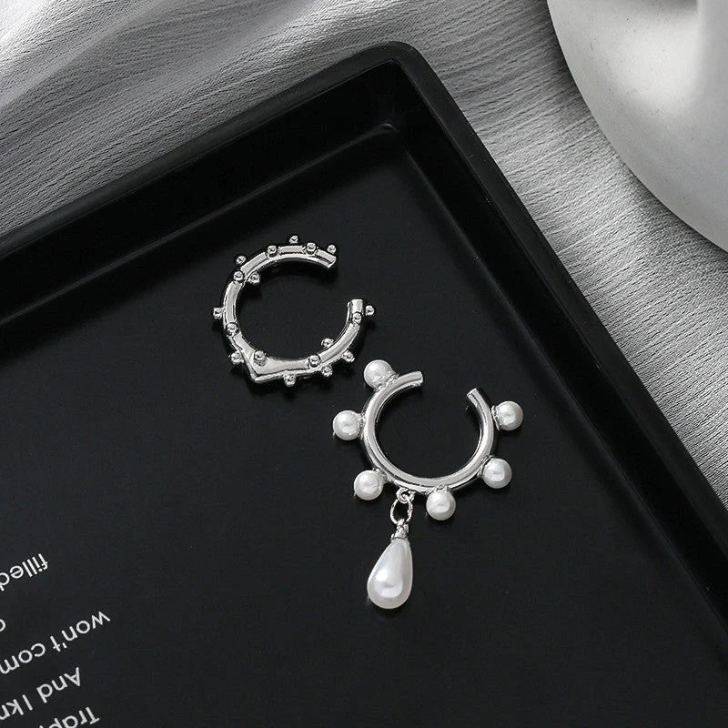 S925 Silver Two-piece Water Drop Pearl Ear Clip showcasing elegant design and craftsmanship