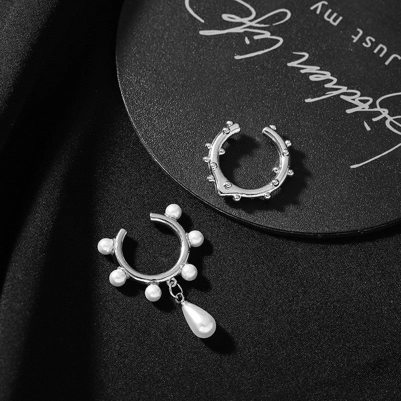 S925 Silver Two-piece Water Drop Pearl Ear Clip showcasing elegant design and craftsmanship