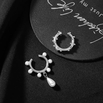 S925 Silver Two-piece Water Drop Pearl Ear Clip showcasing elegant design and craftsmanship