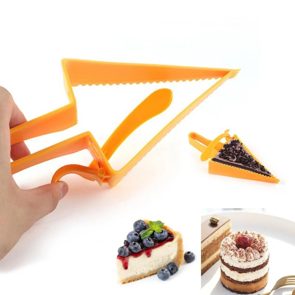 Adjustable Cake Divider Slicer in vibrant orange for even cake portions