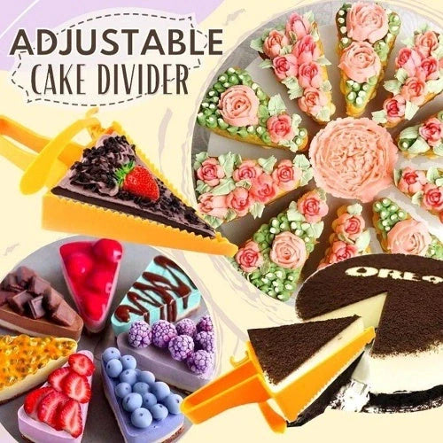 Adjustable Cake Divider Slicer in vibrant orange for even cake portions