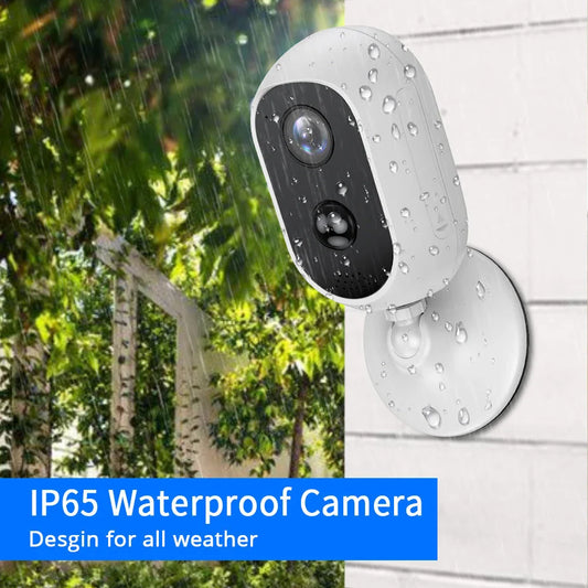 Rechargeable outdoor security camera with remote viewing and night vision capabilities for home and business protection