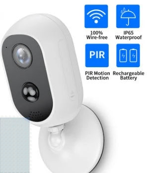 Rechargeable outdoor security camera with remote viewing and night vision capabilities for home and business protection