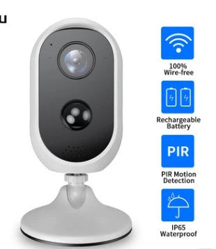 Rechargeable outdoor security camera with remote viewing and night vision capabilities for home and business protection