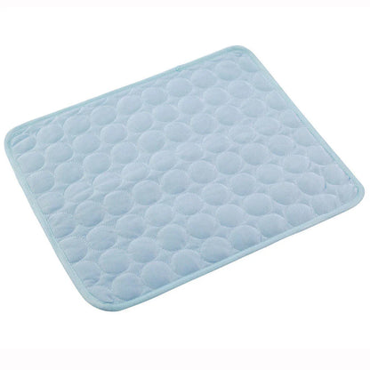 Premium pet cooling pad made with cold silk and breathable mesh to keep your furry friend comfortable in the summer heat