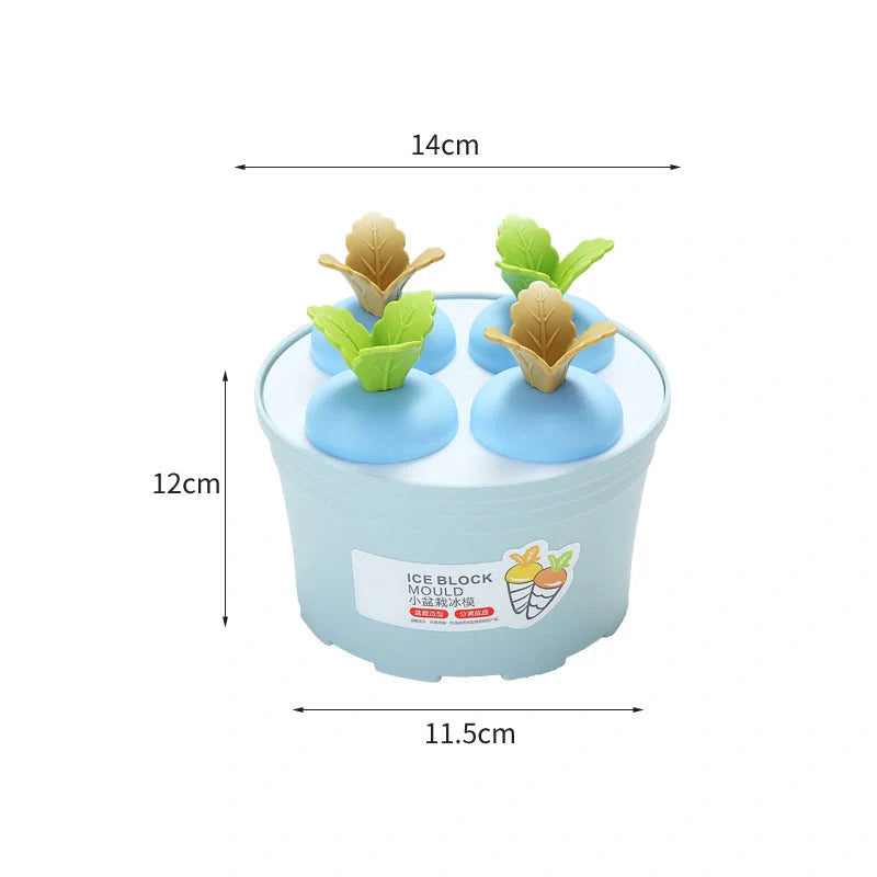 Carrot-shaped silicone ice cream mold for homemade desserts in various colors