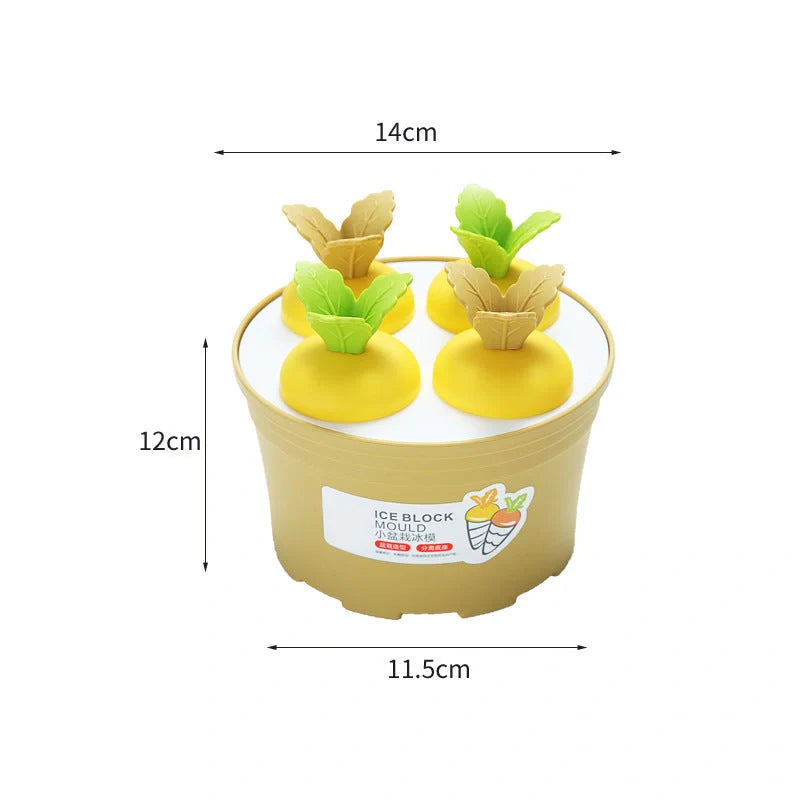 Carrot-shaped silicone ice cream mold for homemade desserts in various colors