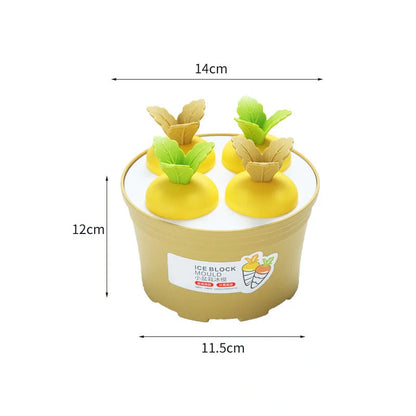 Carrot-shaped silicone ice cream mold for homemade desserts in various colors