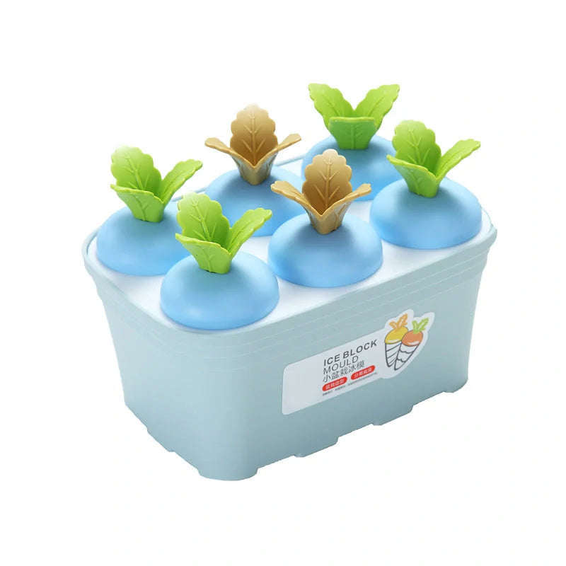 Carrot-shaped silicone ice cream mold for homemade desserts in various colors