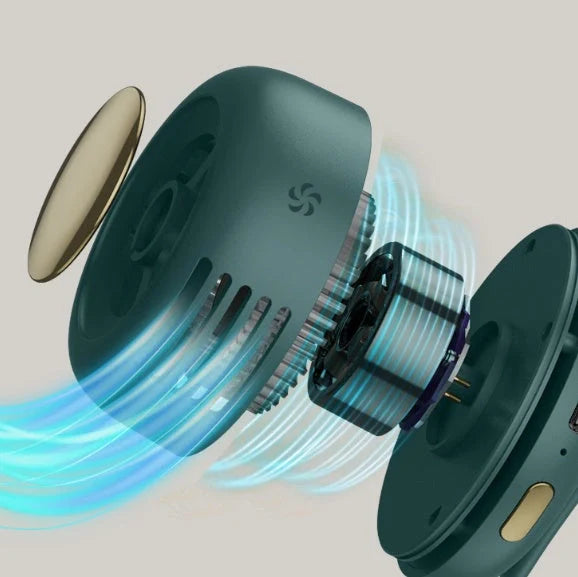 Portable USB clip-on personal cooling fan with flexible clip and adjustable settings