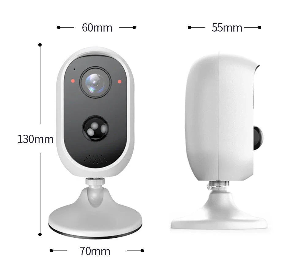 Rechargeable outdoor security camera with remote viewing and night vision capabilities for home and business protection
