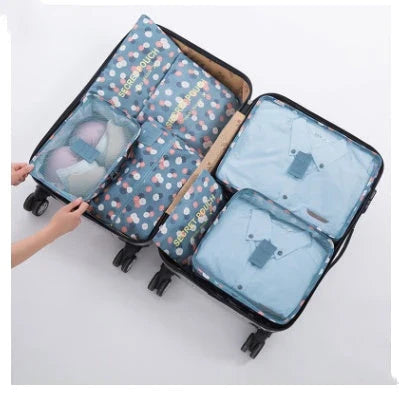 Premium waterproof nylon travel organizer set with mesh panels for easy visibility and organization