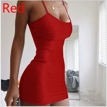 Stylish spaghetti strap mini dress in various colors, perfect for any occasion