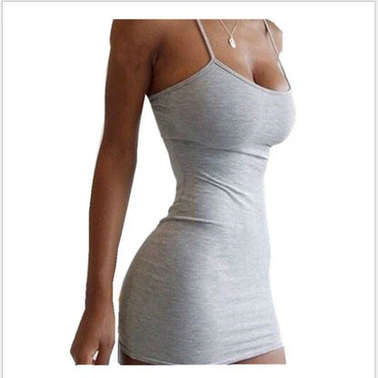 Stylish spaghetti strap mini dress in various colors, perfect for any occasion