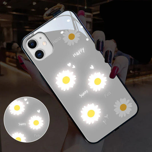 Tempered glass back cover with mood lighting for latest iPhone models