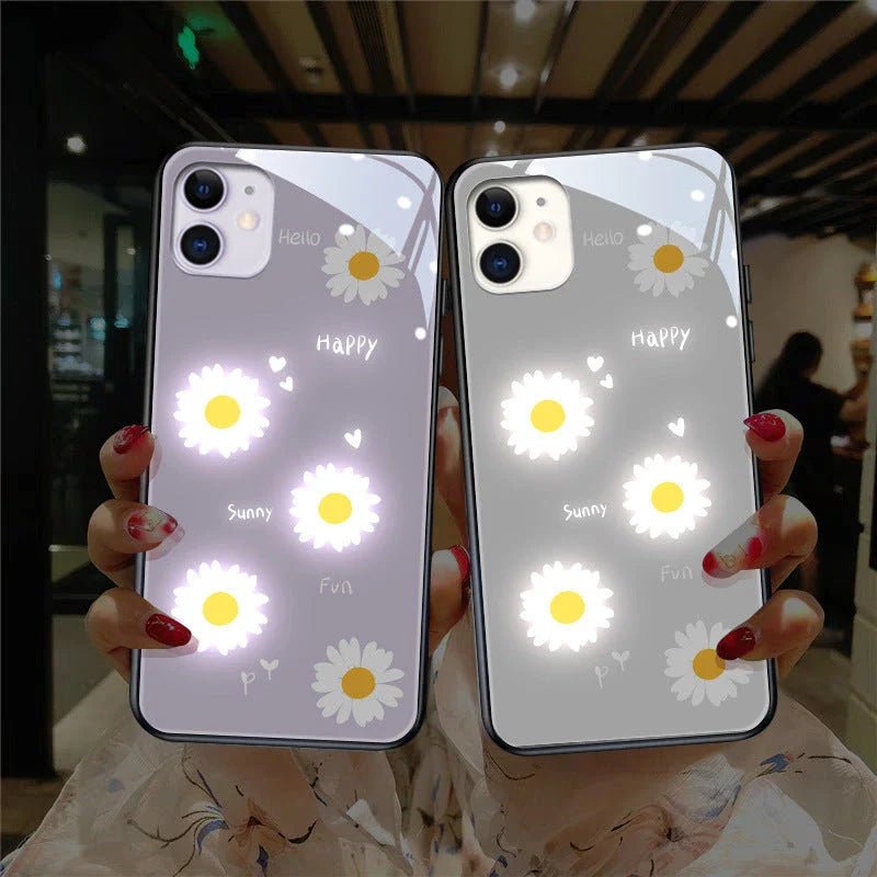 Tempered glass back cover with mood lighting for latest iPhone models