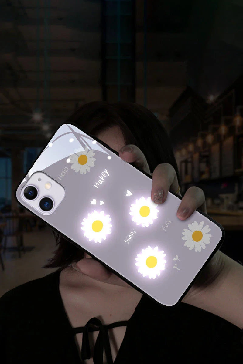 Tempered glass back cover with mood lighting for latest iPhone models