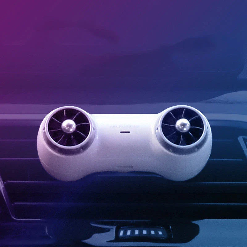 Premium car air purifier with pulse tip technology, double carbon brush, and negative ion generator for improved air quality and freshness in your vehicle.