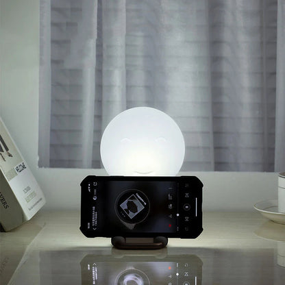 D20 Little Urchin Silicone Lamp in elegant white with wireless charging and nightlight features