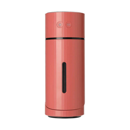 Compact USB-powered humidifier with adjustable mist, night light, and dual spray modes for desks and cars